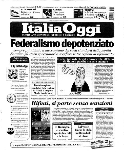 Italia oggi : quotidiano di economia finanza e politica